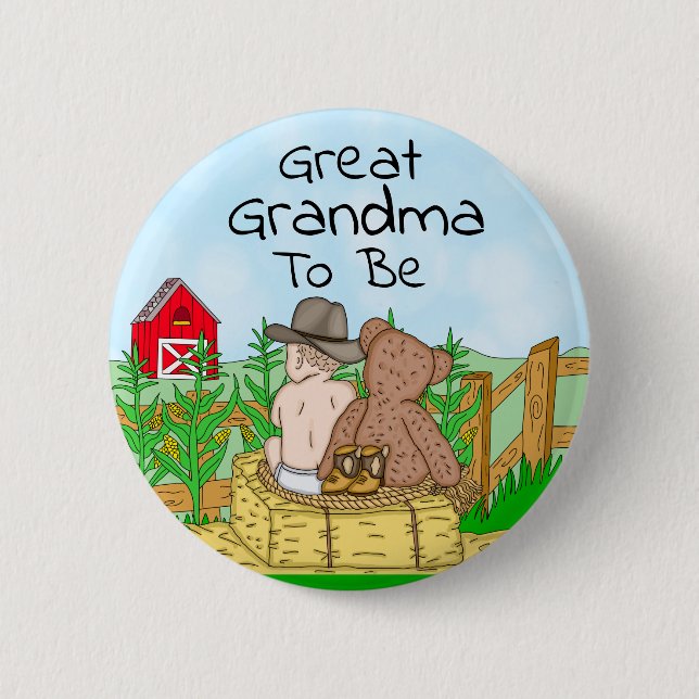 Großes Oma, um die Kinderdusche zu sein      Button (Vorderseite)