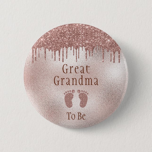 Großes Oma, um ein Baby Dusche Pink Babynahrung zu Button (Vorderseite)