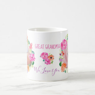 Großes Oma Wir Liebe Blumenreath Foto Kaffeetasse