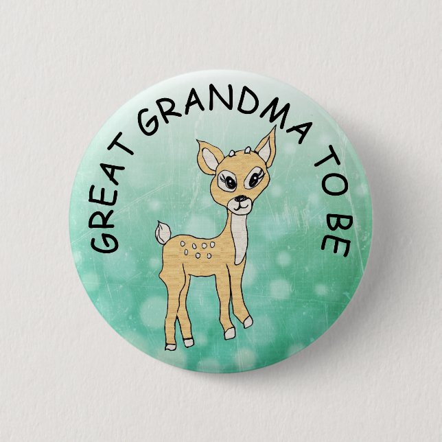 Großes Oma zu sein, Baby Shower Button Fawn (Vorderseite)