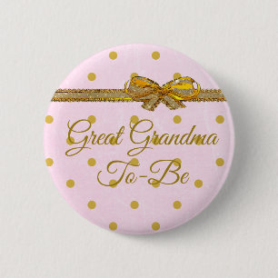 Großes Oma zum Baby Dusche Rosa & Gold Button