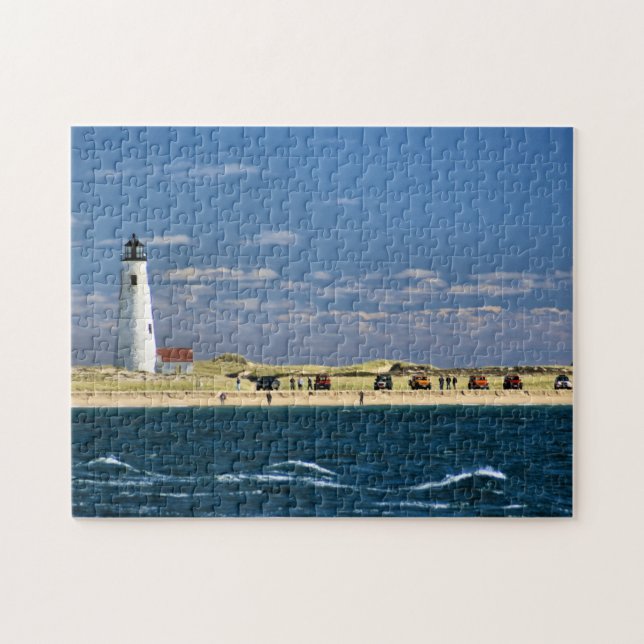 Großes Punkt-Leuchtturm Nantucket MA Puzzle (Horizontal)