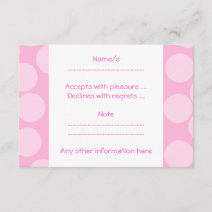 Großes Punktmuster. Pink und Candy Pink. RSVP Karte