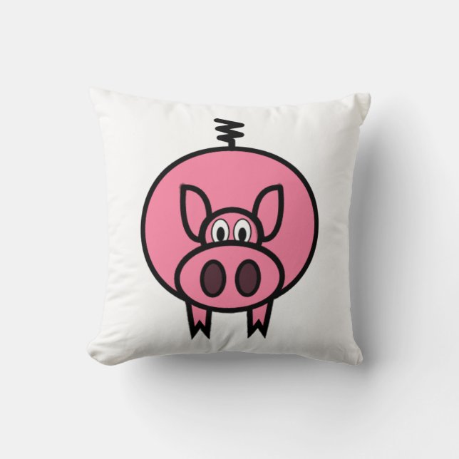 Großes rosa Schwein-Kissen Kissen (Vorderseite)