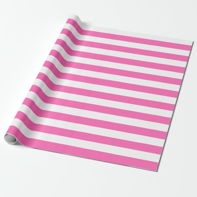 Großes rosa und Weiß Stripes Packpapier (Ungerollt)