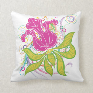 Großes rosa Wasser Lilly Kissen