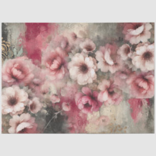Grosses rosafarbenes Blumenzimmerpapier Seidenpapier