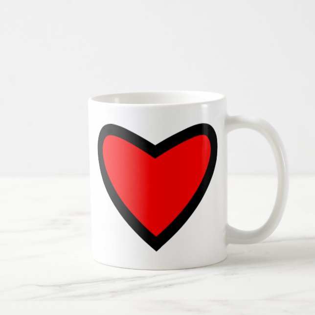 Großes rotes Herz Kaffeetasse (Rechts)