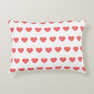 Grosses rotes Herz mit kleinen Herzen Dekokissen