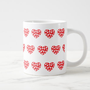 Grosses rotes Herz mit kleinen Herzen Jumbo-Tasse