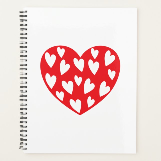 Grosses rotes Herz mit kleinen Herzen Planer (Vorderseite)