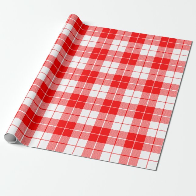 Grosses rotes und weißes Kariertes Musterpapier Geschenkpapier (Ungerollt)