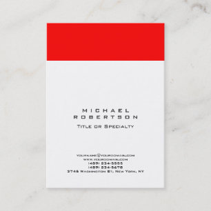 Großes rotes weißes Monogramm Professionell Minima Visitenkarte