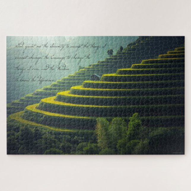 Großes Ruhe-Gebets-Puzzle - grüne Hügel (Horizontal)