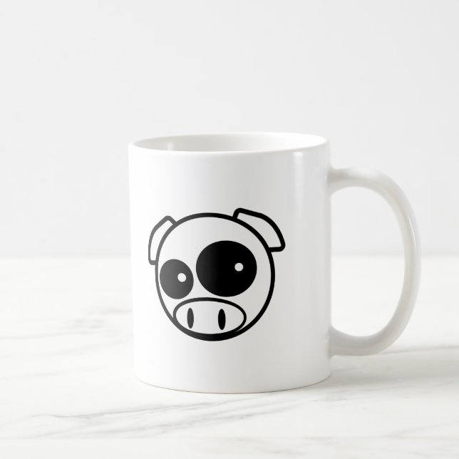 Großes schauendes Subie Schwein Kaffeetasse (Rechts)