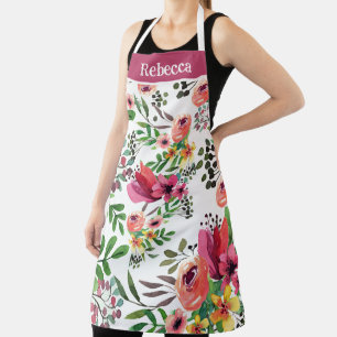 Großes schönes florales Wasserfarbmuster personali Schürze
