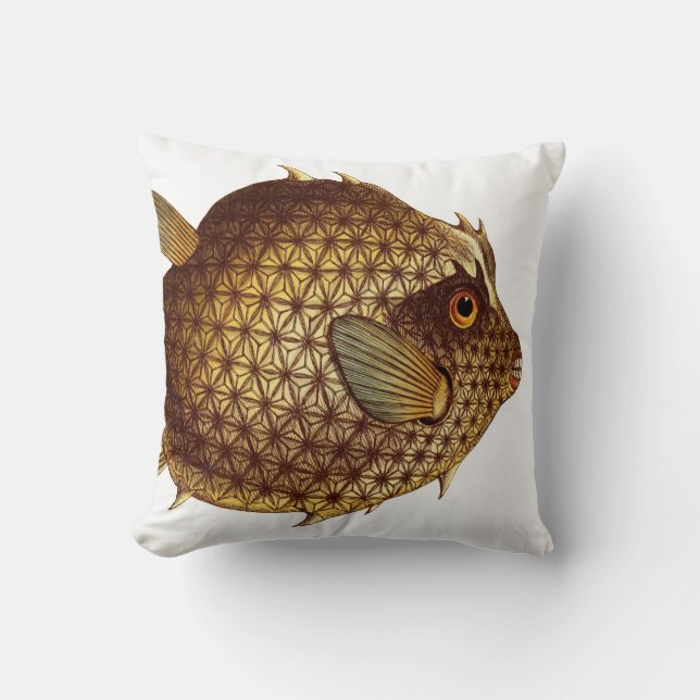 Großes schönes Puffer-Fisch-Wurfs-Kissen Kissen (Vorderseite)