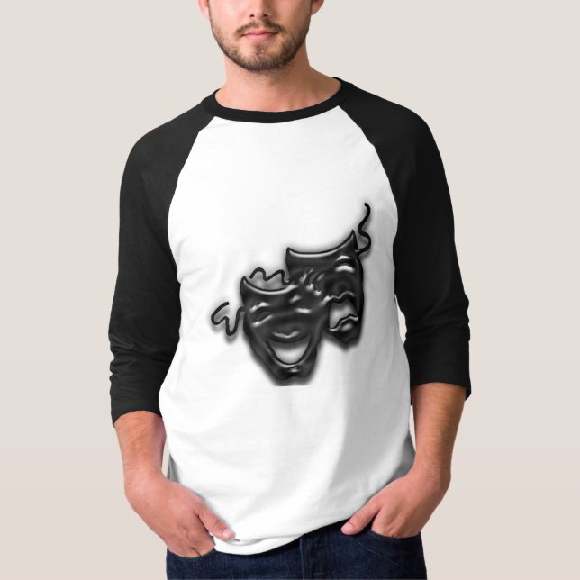 Großes Schwarzes maskiert Raglan-T - Shirt (Vorderseite)