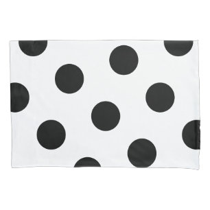 Grosses schwarzes Polka Dot-Muster - Farbweiß Kissenbezug