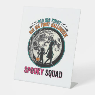 Großes Schwester Halloween-Shirt für ihre erste gr Sockelschild