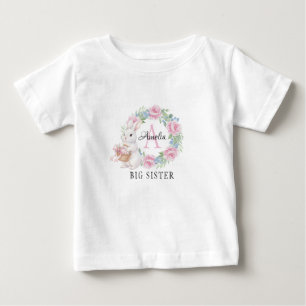 Großes Schwester-Hasen-Shirt Personalisiert Rosa F Baby T-shirt