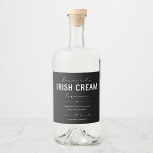 Großes selbstgemachtes irisches Cream-Likör-Flasch Alkoholflaschenetikett