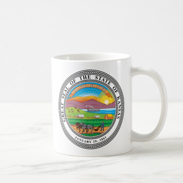 Großes Siegel des Staat von Kansas Kaffeetasse (Rechts)