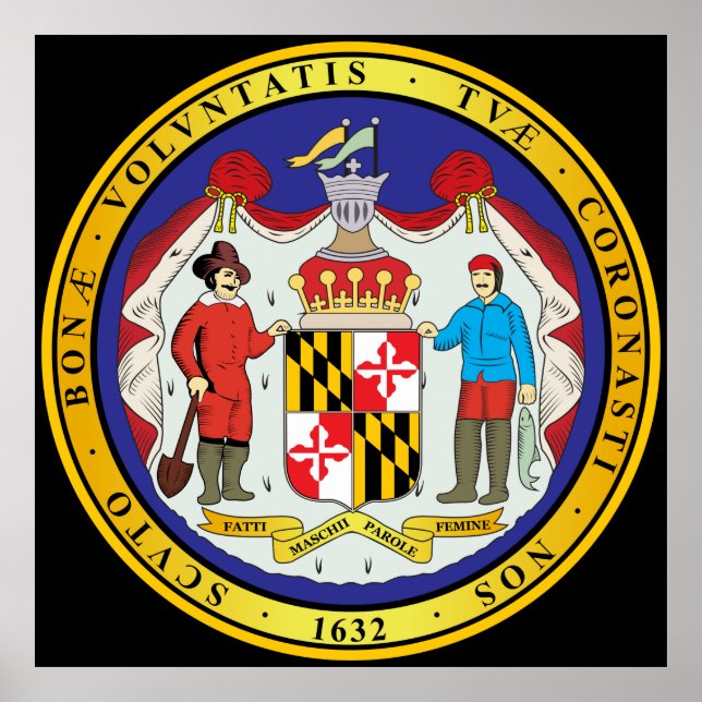 Großes Siegel des Staat von Maryland Poster (Vorne)
