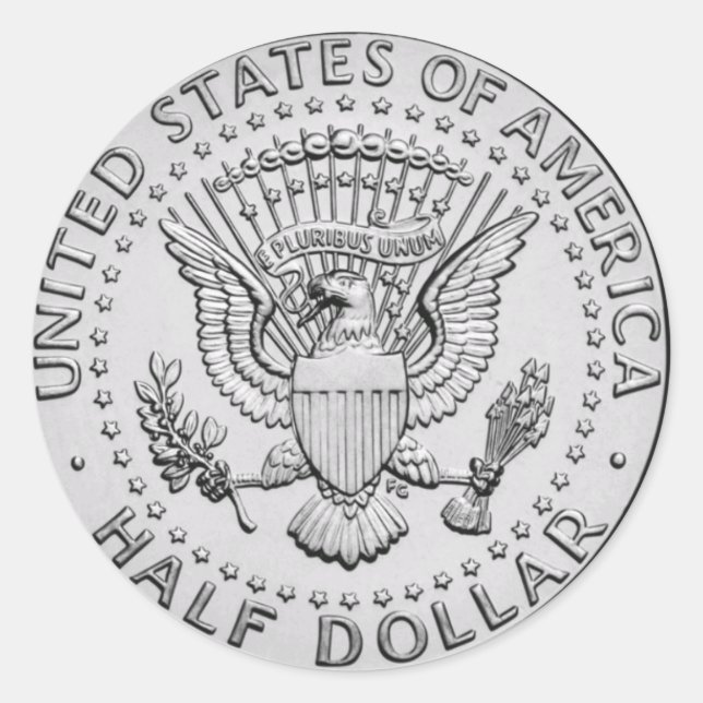 Grosses Siegel in den USA - halber Dollar Runder Aufkleber (Vorderseite)
