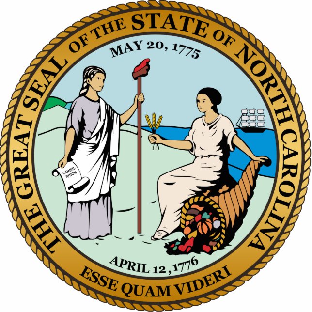 Großes Siegel North Carolina Freistehende Fotoskulptur (Vorne)