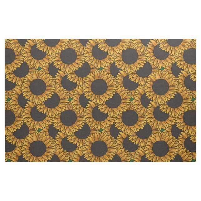 Großes Sonnenblumenfeld-Stoffmuster Stoff (Yard (91,4 cm))