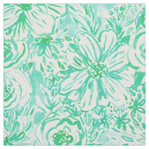 GROSSES SONNENSCHEIN mutiges Aqua-BlumenAquarell Stoff