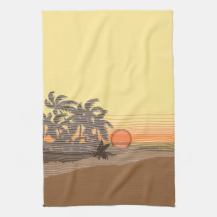 Großes Sunset Hawaiian Küchenhandtuch Geschirrtuch