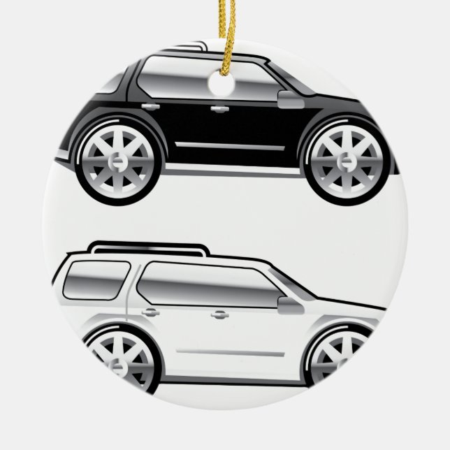 Großes SUV, das mit großem Chrom stilisiert ist, Keramikornament (Vorne)