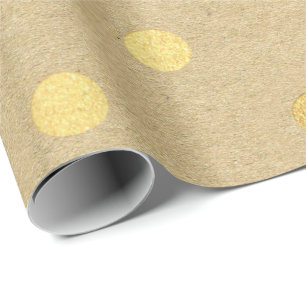 Großes Tupfen-Kraftpapier-Goldelegantes minimales Geschenkpapier