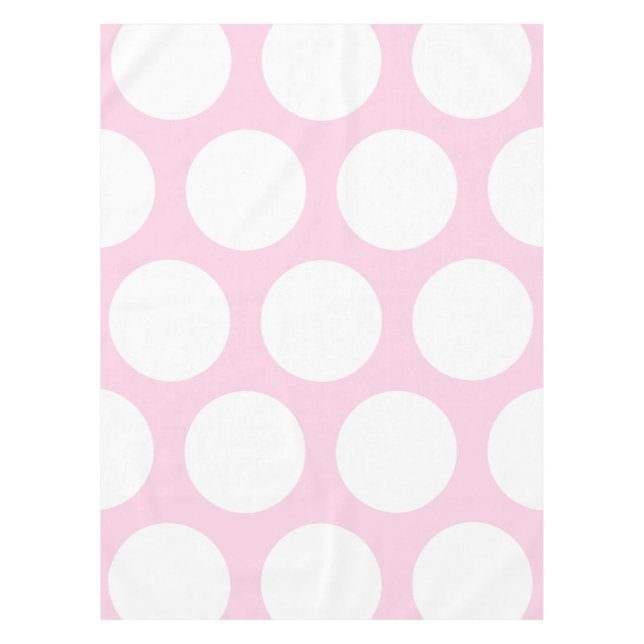 Großes Tupfen-Muster: Baby-Rosa Tischdecke (Vorderseite)