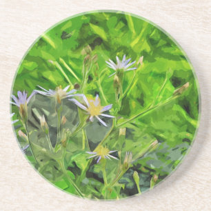 Grosses übriges Lila Aster unter den Aschen Abstra Sandstein Untersetzer
