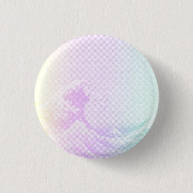 Großes Vaporwave weg von Kanagawa-Abzeichen Button (Vorderseite)