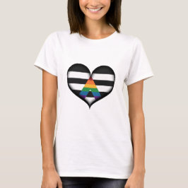 Grosses Vektor Herz in LGBT, alleinstehende Flag-F T-Shirt