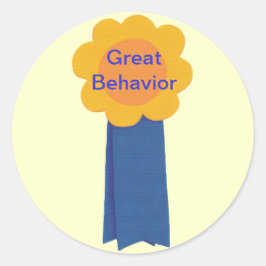Grosses Verhalten Gelbe Blume Blue Ribbon Stickers