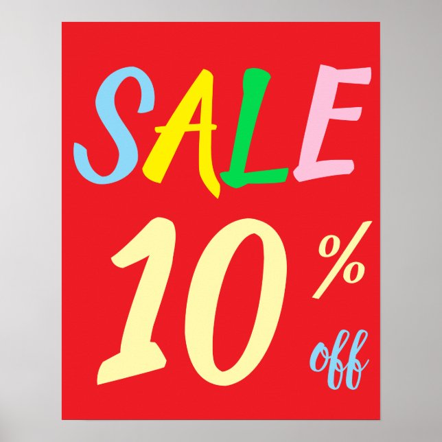 Grosses Verkaufszeichen, 10% Rabatt auf Verkaufspo Poster (Vorne)