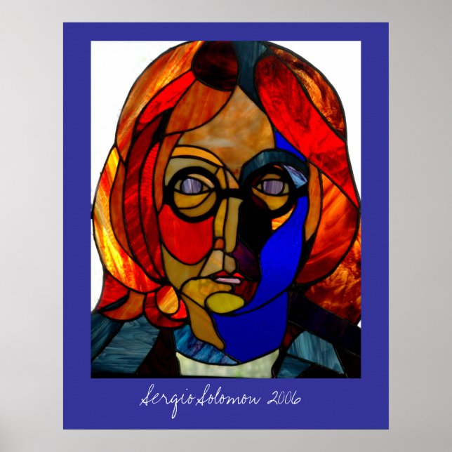 Grosses, verkleidetes Glasposter von Sergio Solomo Poster (Vorne)