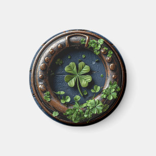 Grosses vierblättriges Kleeblatt Magnet