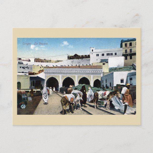 Großes Vintages Marokko Tanger Zollamt Postkarte (Vorderseite)