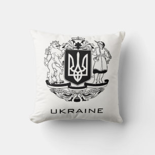 Großes Wappen der Ukraine Monochrome Kunst in fein Kissen