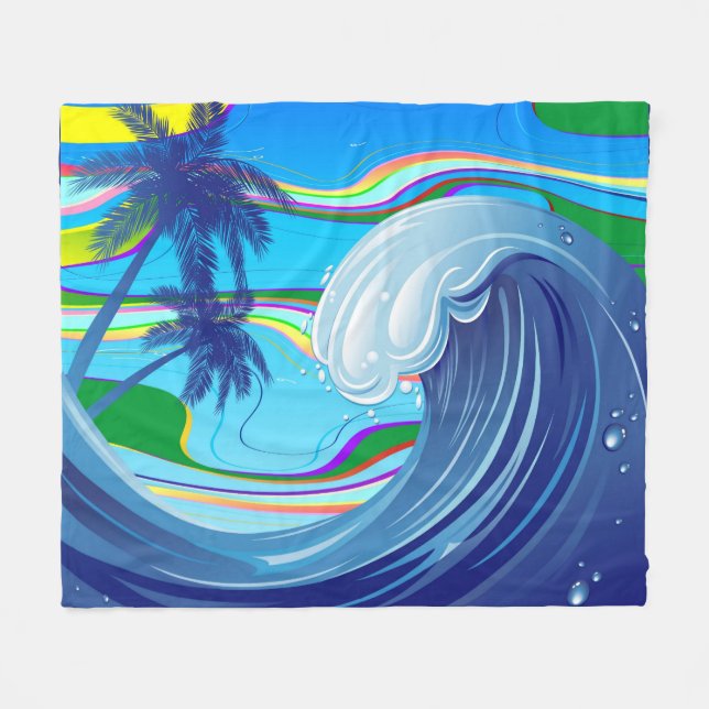Grosses Wasser im Ozean Doppelseitiger Schlüsselan Fleecedecke (Vorderseite (Horizontal))