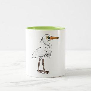 Großes Weiß-Reiher Zweifarbige Tasse