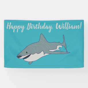 Großes weißer Haifisch-personalisiertes Banner