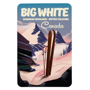 Großes Weißes British Columbia Kanada Skigebiet. Magnet