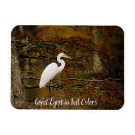 Großes Weißes Egret in Herbstfarben Flexible Magne Magnet